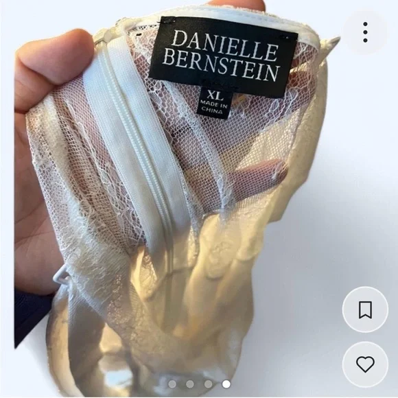 White lace midi dress with adjustable straps and zipper back Size XL - Picture 4 of 4